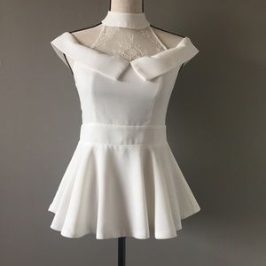 Gracia ~ Ivory Cold Shoulder Top